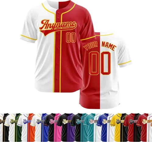Vista 30 de Camiseta de béisbol personalizada con número de nombre cosido o impreso, camiseta de béisbol para hombres, mujeres, jóvenes, camiseta de béisbol