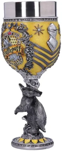 Vista 2 de Nemesis Now Harry Potter Hufflepuff Hogwarts House - Copa coleccionable, 1 unidad (paquete de 1), plata amarilla, 6.8 fl oz