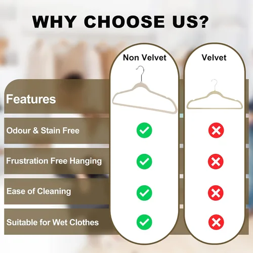 Vista 3 de Quality Hangers Paquete de múltiples perchas de plástico delgadas para ropa, perchas resistentes sin terciopelo rosa con gancho cromado giratorio