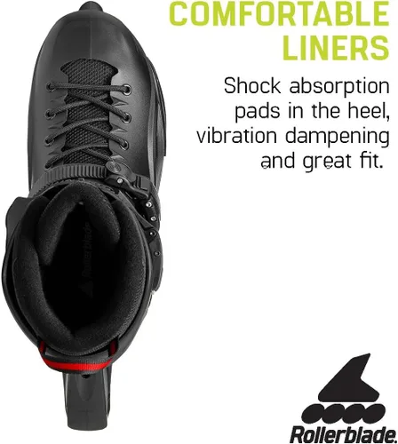Vista 4 de Rollerblade RB 80 Patín urbano en línea para hombre, negro y rojo