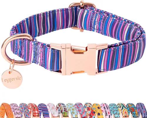 Vista 15 de Faygarsle Collar de perro floral para niñas y perras, collar suave y elegante para mascotas con diseño de flores, collar negro ideal para perros
