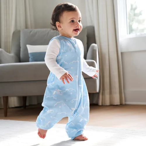 Vista 4 de HALO Saco de dormir para niños, 100% algodón, manta con mangas, TOG 0.5, dragones, 2T