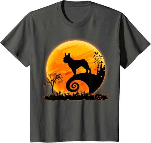 Vista 83 de Camiseta divertida de disfraz de Halloween para perro y luna de Bulldog francés, Negro, S