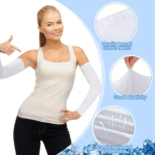 Vista 3 de Eurzom 8 pares de mangas para eccema para adultos, adolescentes, eczema, psoriasis, unisex, manga para piernas y brazos, para mujeres y hombres