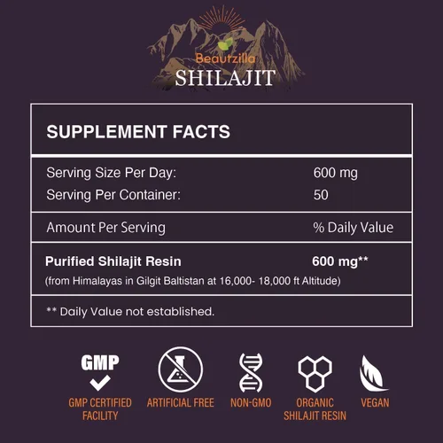 Vista 2 de Shilajit - Resina Shilajit pura orgánica del Himalaya: Shilajit puro de grado dorado para hombres y mujeres, Shilajit natural puro con más de 85