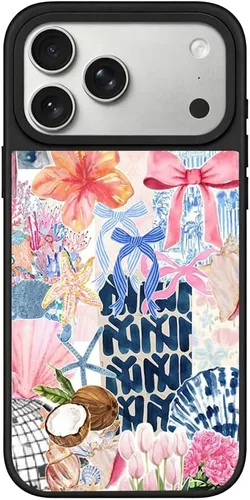 Vista 18 de Funda para iPhone 7 Plus/8 Plus, diseño moderno y estético de playa costera, parte trasera de policarbonato duro brillante, parachoques de TPU