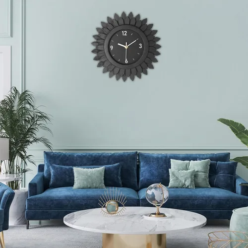 Vista 7 de Honiway Reloj de Pared a Batería de 12 Pulgadas de Madera Rústica Bohemio Sunburst Decorativo Reloj de Pared Silencioso Sin Tictac Negro Relojes
