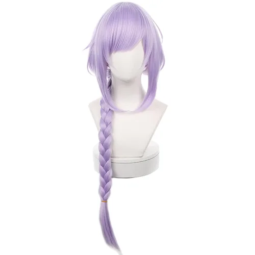 Vista 14 de Genshin Impact Columbina peluca de cosplay con gorra de peluca, longitud aproximada de 43.3 pulgadas