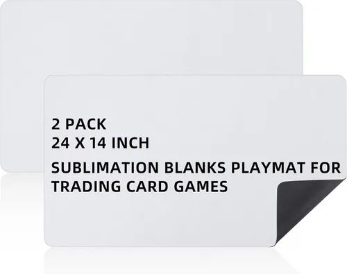 Vista 7 de Yexiya 4 piezas de tapetes para juegos de cartas de 14 x 24 pulgadas, tapetes de sublimación en blanco, tapetes para cartas lisas