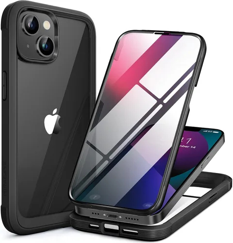 Vista 146 de Miracase - Funda magnética para iPhone 13 Pro Max de 6.7 pulgadas (compatible con MagSafe), transparente, completo, protector de pantalla de vidrio