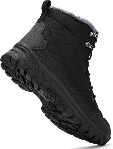 Vista 2 de UPSOLO Men's Winter Warm Snow Work Boots Negro/X