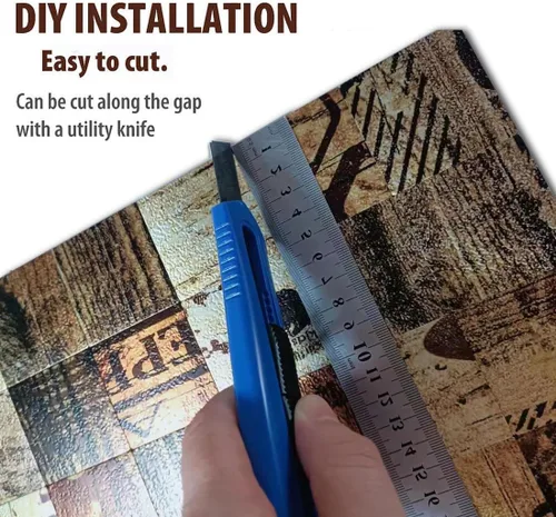 Vista 4 de 10 calcomanías de pared de mosaico compuesto de aluminio, impermeables, resistentes al calor, fáciles de cortar, baño/sala de estar/cocina