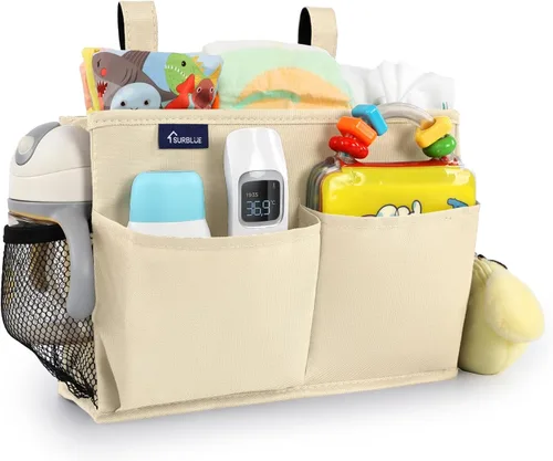 Vista 51 de Surblue Organizador de cama colgante para mesita de noche, bolsa de almacenamiento con bolsillo para literas y camas de hospital, habitaciones