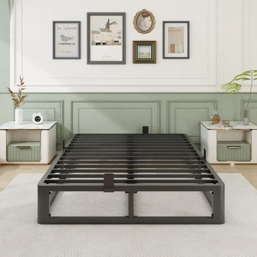 Vista 7 de Firpeesy - Base para cama King de metal de 10 pulgadas con patas de esquinas redondeadas y anti-doblado, listones de acero resistente de 3500 LBS