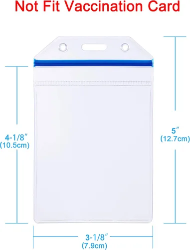 Vista 8 de Wisdompro 10 Fundas transparentes resistentes para identificación o tarjetas de trabajo, vinilo con cierre ziplock para tarjetas múltiples