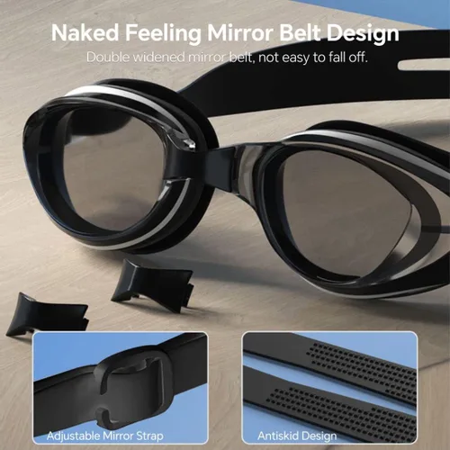 Vista 5 de Gafas de natación para miopía, polarizadas, antivaho, sin fugas, para mujeres, hombres, niños y adultos