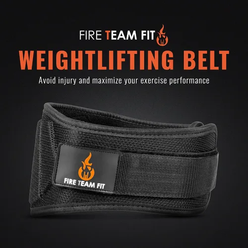 Vista 2 de Cinturón para levantamiento de pesas Fire Team Fit, para hombres y mujeres, de 6 pulgadas, soporte de espalda para fisicoculturismo y fitness, ideal