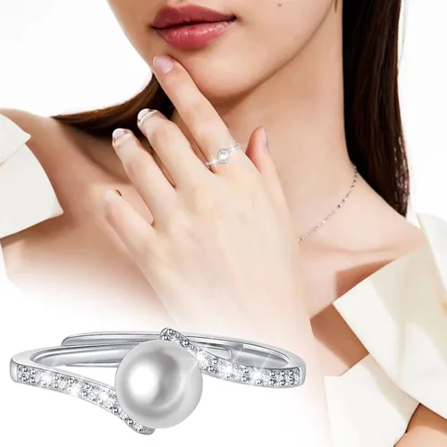 Vista 2 de Anillo de compromiso de aniversario para mujer, accesorios populares, promesa, regalos de cumpleaños de Navidad