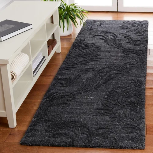 Vista 23 de SAFAVIEH Jardin Collection - Alfombra de área de 5 x 8 pies, gris, lana hecha a mano, ideal para zonas de alto tráfico en sala de estar, dormitorio