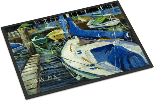 Vista 107 de Caroline's Treasures JMK1017JMAT - Tapete de caza de rana garza azul, 24 x 36 pulgadas, tapete para puerta delantera, interior y exterior
