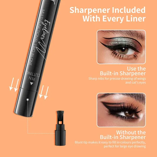 Vista 2 de docolor Delineador de ojos de gel delineador de ojos ultra pigmentado, impermeable, a prueba de manchas, lápiz delineador de ojos, color negro