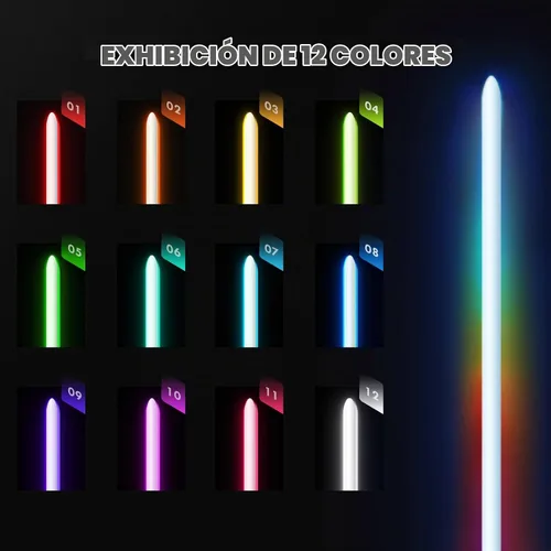 Vista 6 de CVCBSER Sable de luz de duelo, 15 colores cambiables con 12 modos de efecto de sonido, mango de metal de alta calidad, hoja resistente, sable de luz