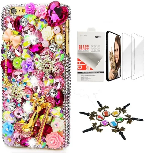 Vista 11 de Bling Case SSiPCDwSPSeries-20 - Funda con tapa y cristales brillantes, diseño 3D hecho a mano