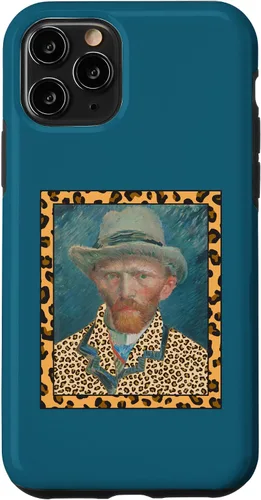 Vista 10 de Funda para iPhone 15 Vincent Van Gogh Leopard Print Frame