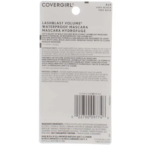 Vista 2 de Covergirl lashblast volumen máscara de pestañas, resistente al agua, muy negro [825] 0.44 oz