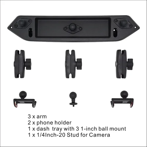 Vista 4 de Voswitch Paquete de soporte de teléfono JL201 para Jeep Wrangler JL JLU 2018 a 2023 y Gladiator 2020 a 2023