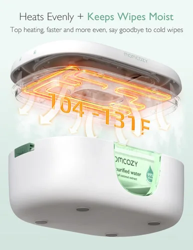 Vista 2 de Momcozy Calentador de toallitas mejorado, sellos dobles para un dispensador de toallitas de humedad máximo, innovador diseño de resorte, compatible