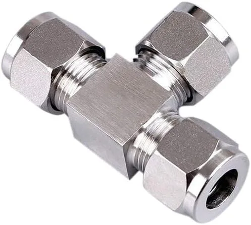 Vista 6 de Beduan Conector neumático del tubo del adaptador de la camiseta Let-Lok de las colocaciones de la compresión del acero inoxidable 1/4