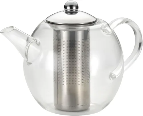 Vista 2 de BonJour Tetera de vidrio de té con infusor de acero inoxidable, 23.7 onzas, transparente