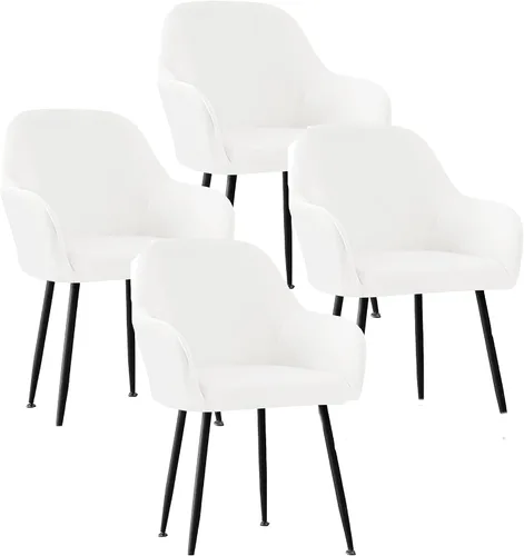 Vista 31 de Fundas protectoras de terciopelo elástico para sillas de comedor con brazos y respaldo curvado pequeño, juego de 6/4/2 para cocina, oficina, hogar