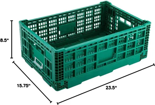 Vista 20 de Restaurantware Cater Tek - Caja plegable de 36 litros, 1 caja de almacenamiento apilable, con asas de diseño de malla, caja plegable de plástico