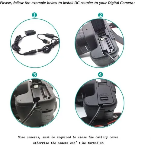 Vista 4 de Kit de adaptador USB de 5 V + adaptador USB QC3.0 + acopladores DMW DCC8 BLC12 BLC12E para Lumix DMC DMC-FZ1000 FZ2000 FZ2500 FZ300 G7 G6 G5 GH2