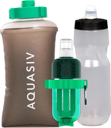 Vista 10 de Kit de filtro de agua por gravedad, carbón HFM y prefiltro, bolsa portátil para apretar, camping y senderismo fiables