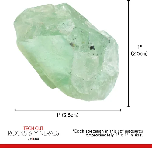 Vista 3 de EISCO Kit de dureza de Moh, 12 piezas, incluye 9 especímenes de roca y minerales, 1 pulgada cada uno, actividad geológica para explorar e