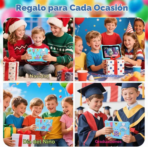 Vista 7 de Trayoo Tableta infantil de 7 pulgadas para niños de 3 a 12 años, tableta Android de 32 GB para niños pequeños con funda sólida, YouTube, Netflix