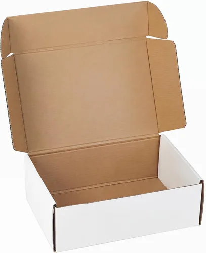 Vista 32 de Juego de 2 cajas de envío de 9 x 6 x 2 pulgadas, cajas de cartón corrugado blanco para publicidad
