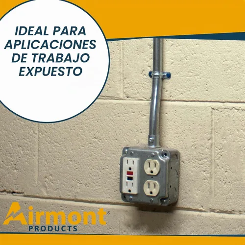 Vista 5 de Caja Eléctrica Cuadrada de 4'', Construcción Dibujada, Diez 1/2'' y Seis 3/4'' Knockouts, Suelo Elevado, 21.0 Cu. in. Capacidad, 1-1/2'' Profundo