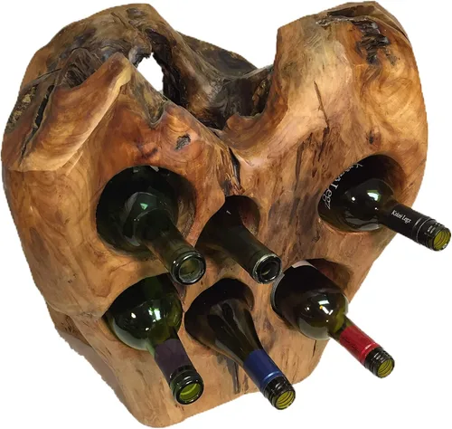 Vista 5 de Greener Valley - Tocones de madera para botella de vino (6 botellas)