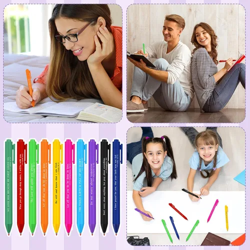 Vista 6 de Cholemy 50 bolígrafos con versículos bíblicos, regalos cristianos a granel, bolígrafos cristianos para mujeres, herramientas de escritura con citas