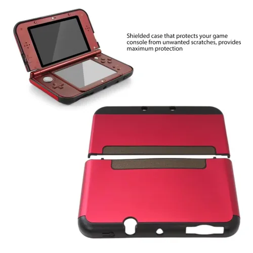 Vista 7 de Funda protectora rígida para Nintendo 3DS LL XL 2015 versión, controlador protector de piel cubierta contra peligros y arañazos cotidianos - rojo