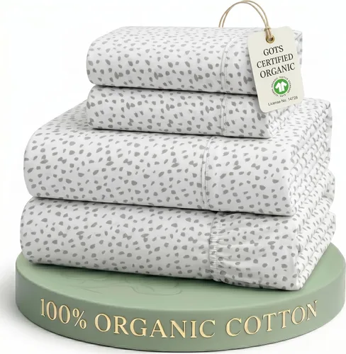 Vista 13 de LANE LINEN - Juego de 2 sábanas de fibras largas 100 % algodón orgánico, percal de fibras largas, ultrasuave y transpirable, para colchones de hasta