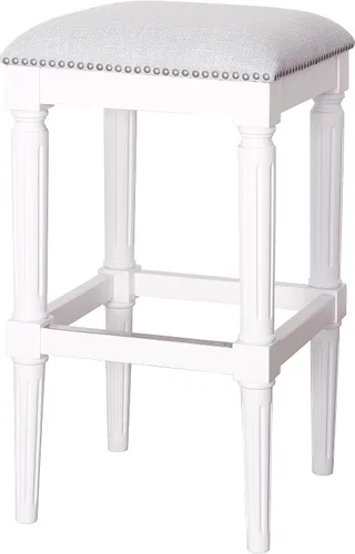 Vista 6 de New Ridge Home Goods Manchester - Taburete cuadrado de 27 pulgadas de alto, nogal envejecido