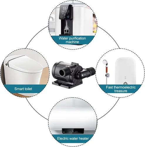 Vista 6 de Bomba de agua sumergible, 30 W CC sin escobillas de bajo ruido, bomba de agua para lavavajillas de escritorio, fuente acuario (4824A 12V)