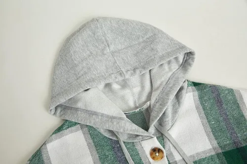 Vista 3 de Bbalizko Chaqueta de gran tamaño con capucha y botones para mujer, de manga larga, con cordón, informal, para novio, abrigo de abrigo