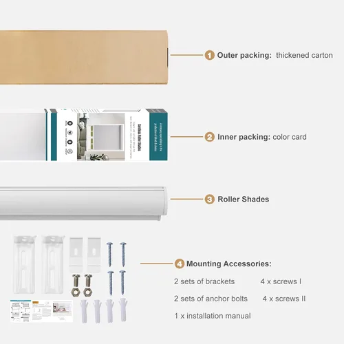 Vista 6 de Changshade Persiana enrollable opaca personalizada, persianas enrollables para ventana con control de luz de privacidad, protección UV, aislamiento