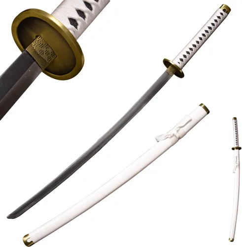 Vista 19 de 41 inches & 51inchs Zoro Katana Real Metal Anime Cosplay Sword, Stainless Steel,Yama Enma/Trafalgar Law/Luffy Kitetsu/shusui/wado ichimonji